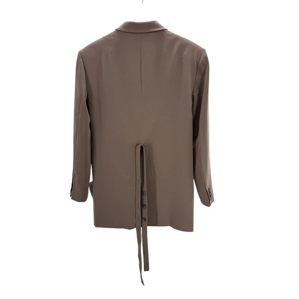 Topshop Belted Blazer Jacket Tan Beige Size 2‎ NWT Tailored Longline Modern Fit